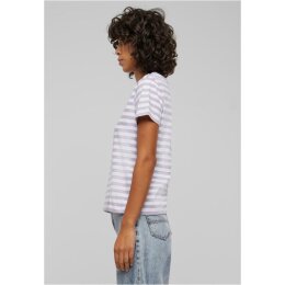 Urban Classics - TB6826 Ladies Regular Striped Tee - white/dustylilac 5XL