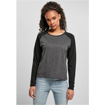 Urban Classics - Ladies Contrast Raglan Longsleeve (TB4539) - charcoal/black L