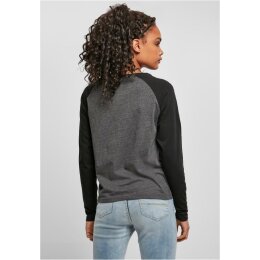 Urban Classics - Ladies Contrast Raglan Longsleeve (TB4539) - charcoal/black L