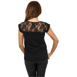 Urban Classics - Ladies Top Laces Tee (TB714) - black M