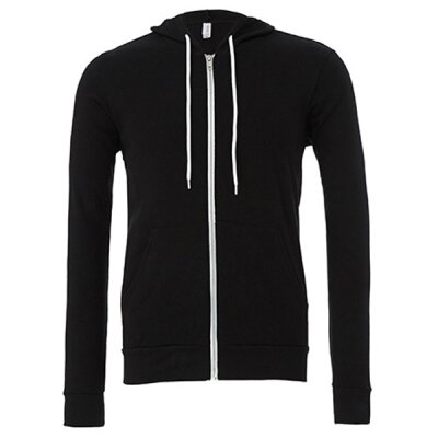 Bella + Canvas - 3739 Unisex Poly-Cotton Fleece Full-Zip Hoodie - black L