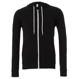 Bella + Canvas - 3739 Unisex Poly-Cotton Fleece Full-Zip Hoodie - black L