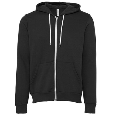 Bella + Canvas - 3739 Unisex Poly-Cotton Fleece Full-Zip Hoodie - DTG dark grey