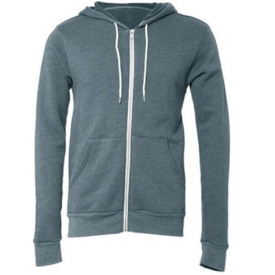 Bella + Canvas - 3739 Unisex Poly-Cotton Fleece Full-Zip Hoodie - heather slate