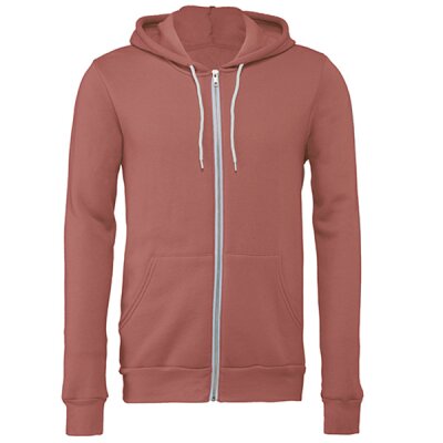 Bella + Canvas - 3739 Unisex Poly-Cotton Fleece Full-Zip Hoodie - mauve (solid) XL