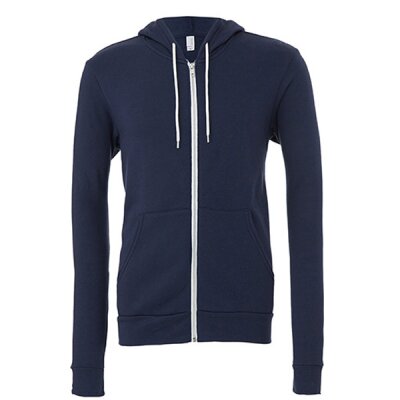 Bella + Canvas - 3739 Unisex Poly-Cotton Fleece Full-Zip Hoodie - navy