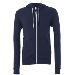 Bella + Canvas - 3739 Unisex Poly-Cotton Fleece Full-Zip Hoodie - navy L