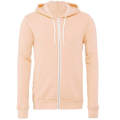 Bella + Canvas - 3739 Unisex Poly-Cotton Fleece Full-Zip Hoodie - peach
