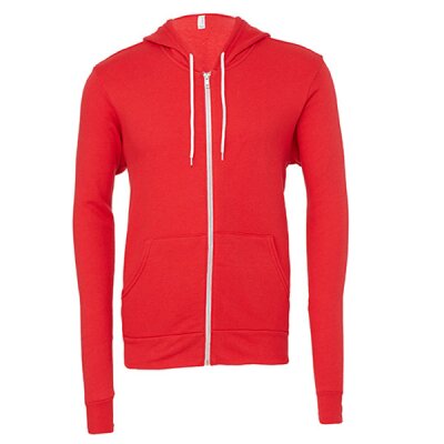 Bella + Canvas - 3739 Unisex Poly-Cotton Fleece Full-Zip Hoodie - red