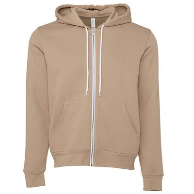 Bella + Canvas - 3739 Unisex Poly-Cotton Fleece Full-Zip Hoodie - tan