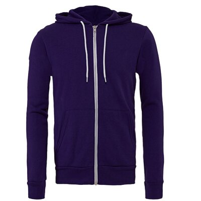 Bella + Canvas - 3739 Unisex Poly-Cotton Fleece Full-Zip Hoodie - team purple