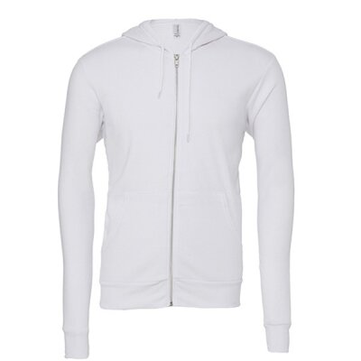 Bella + Canvas - 3739 Unisex Poly-Cotton Fleece Full-Zip Hoodie - white