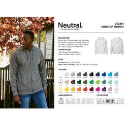 Neutral - Men´s Zip Hoodie (NE63301) - dusty yellow