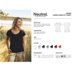 Neutral - Ladies Loose Fit T-Shirt (O81003) - white - navy (striped) XL