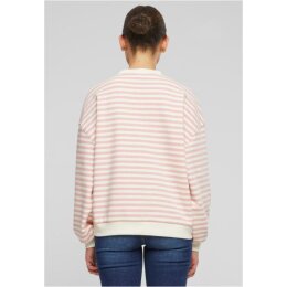 Urban Classics - TB6135 Ladies Oversized Striped Crewneck - lemonadepink/whitesand