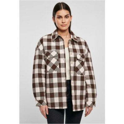 Urban Classics - TB4007 Ladies Flanell Padded Overshirt - pink/brown