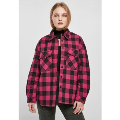 Urban Classics - TB4007 Ladies Flanell Padded Overshirt - wildviolet/black