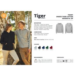 Neutral - Unisex Tiger Hoodie with Zip (T63301) - black XXL