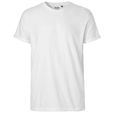 Neutral - Mens  Roll Up Sleeve T-Shirt (O60012) - white