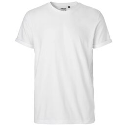 Neutral - Mens  Roll Up Sleeve T-Shirt (O60012) - white