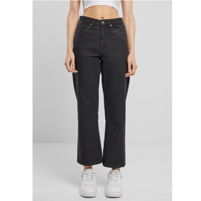 Urban Classics - TB6815 - Ladies Cropped Straight Leg Denim Pants - black washed