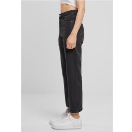 Urban Classics - TB6815 - Ladies Cropped Straight Leg Denim Pants - black washed