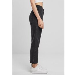 Urban Classics - TB6815 - Ladies Cropped Straight Leg Denim Pants - black washed