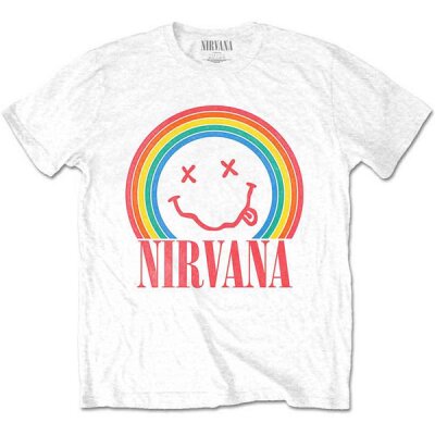 Nirvana - Happy Face Rainbow - white - T-Shirt