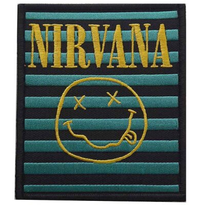 Nirvana  - Logo & Happy Face Stripes - Patch (Aufnäher)