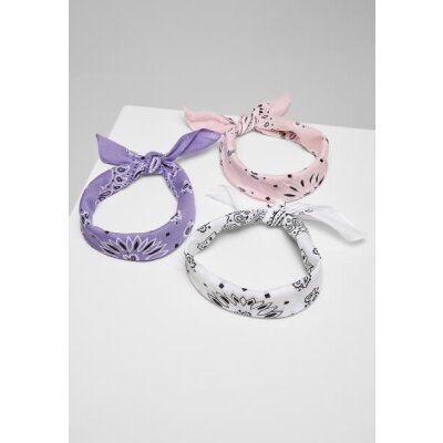 Urban Classics - Multicolor Bandana 3-Pack (TB4180) - violet + white + rose