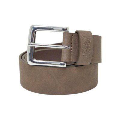 Urban Classics - Suede Leather Imitation Belt (TB6810) - brown/silver