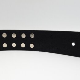 Nietengürtel - Gürtel mit silbernen Killernieten - 2-Reihig - B028 - Echtleder - black XL