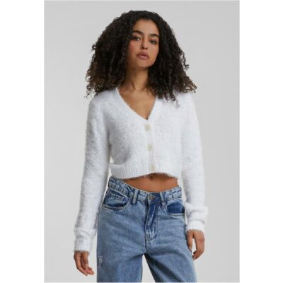 Urban Classics - Ladies Cropped Feather Cardigan (TB5440) - white XL