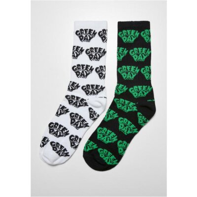 Urban Classics - Green Day Socks 2-Pack (MC811) - black/white