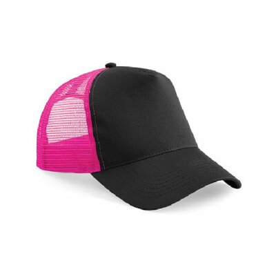 Beechfield - B640 Snapback Trucker - black / fuchsia