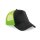 Beechfield - B640 Snapback Trucker - black / lime green