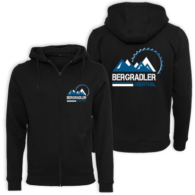 Bergradler Oberthal - Logo - Kapuzenzipper - unisex - schwarz S