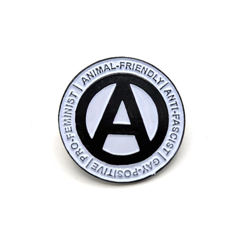 Anarchy - Animal Friendly - Anti Fascist... - Pin, 3,99