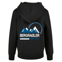 Bergradler Oberthal - Logo - Kinder Kapuzenzipper - schwarz 10 Jahre (130/140)