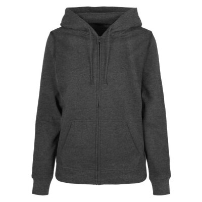 Build Your Brand - Ladies Basic Zip Hoody (BB009) - charcoal