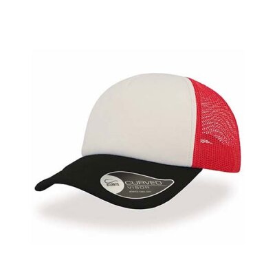 Atlantis - Rapper (AT505) - Trucker Cap - white/red/black
