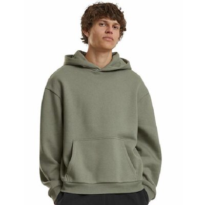 Build Your Brand - Fluffy Hoodie (BY284) - pale olive