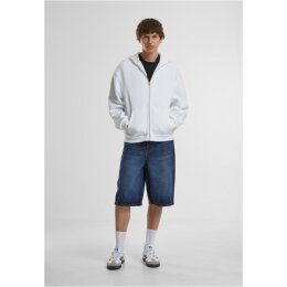 Build Your Brand - Fluffy Zip Hoodie (BY285) - white