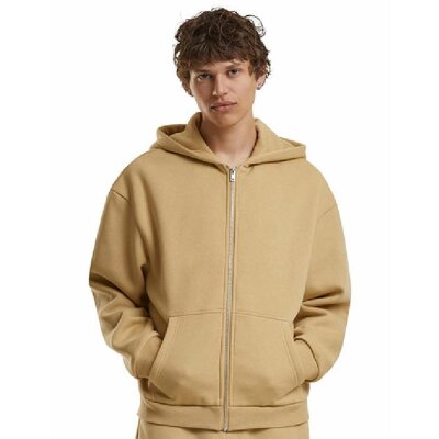 Build Your Brand - Fluffy Zip Hoodie (BY285) - beige