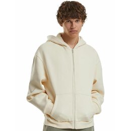 Build Your Brand - Fluffy Zip Hoodie (BY285) - white sand