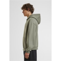 Build Your Brand - Fluffy Zip Hoodie (BY285) - pale olive