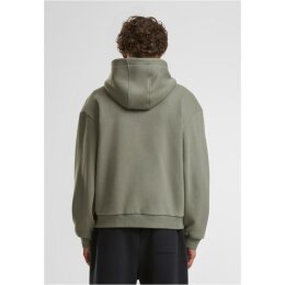 Build Your Brand - Fluffy Zip Hoodie (BY285) - pale olive