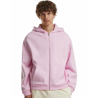 Build Your Brand - Fluffy Zip Hoodie (BY285) - soft pink