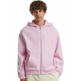 Build Your Brand - Fluffy Zip Hoodie (BY285) - soft pink