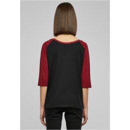 Urban Classics - TB733 - Ladies 3/4 Contrast Raglan Tee - black / burgundy S